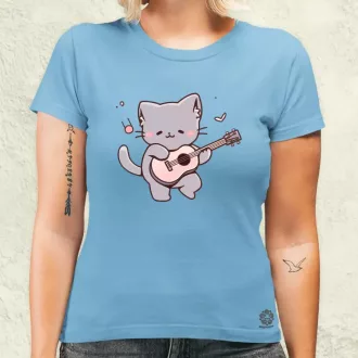 Cica gitározik v1 női póló