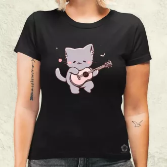 Cica gitározik v1 női póló