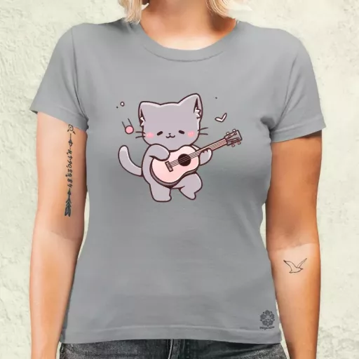 Cica gitározik v1 női póló