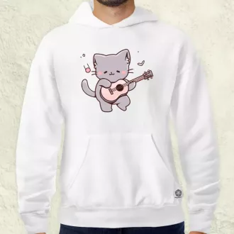 Cica gitározik v1 férfi pulóver