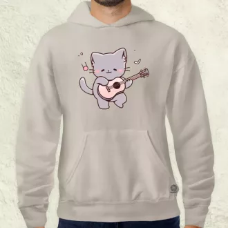 Cica gitározik v1 férfi pulóver