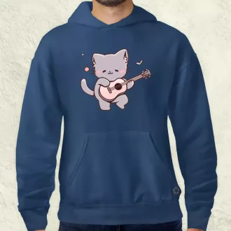 Cica gitározik v1 férfi pulóver