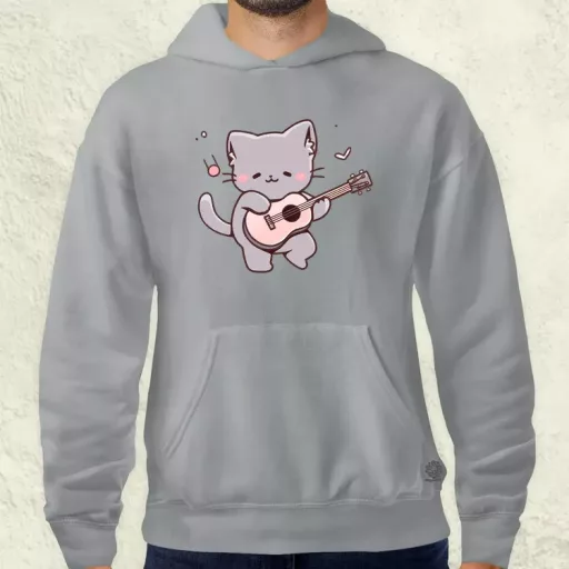 Cica gitározik v1 férfi pulóver