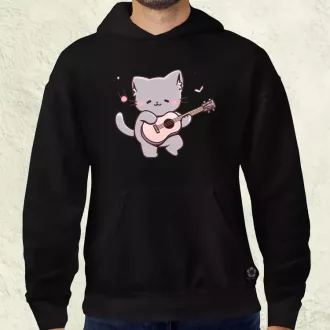 Cica gitározik v1 férfi pulóver
