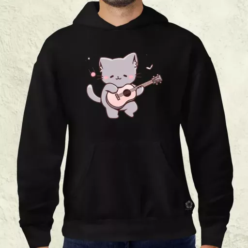 Cica gitározik v1 férfi pulóver