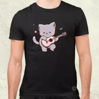 Cica gitározik v1 férfi póló