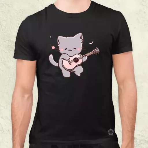 Cica gitározik v1 férfi póló