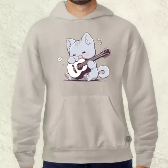 Cica gitározik v2 férfi pulóver