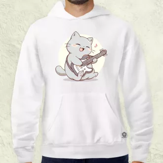 Cica gitározik v3 férfi pulóver