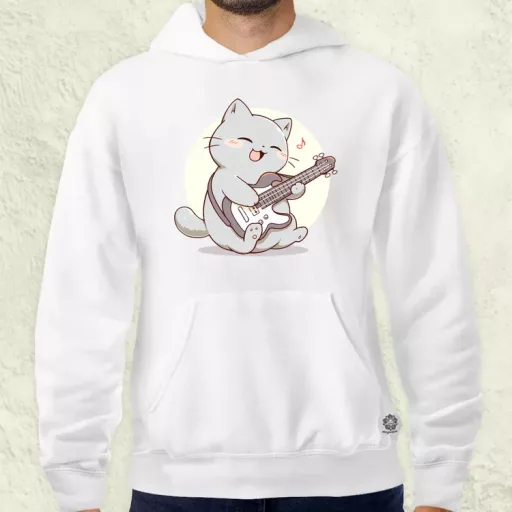 Cica gitározik v3 férfi pulóver