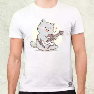 Cica gitározik v3 férfi póló