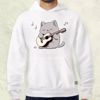 Cica gitározik v4 férfi pulóver