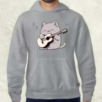 Cica gitározik v4 férfi pulóver