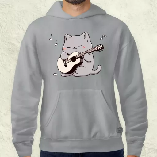 Cica gitározik v4 férfi pulóver