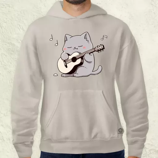 Cica gitározik v4 férfi pulóver
