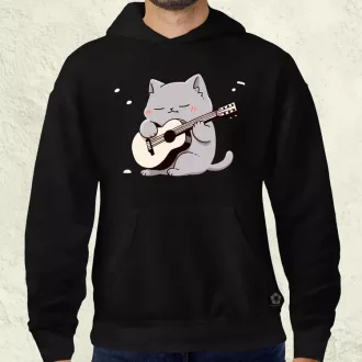 Cica gitározik v4 férfi pulóver