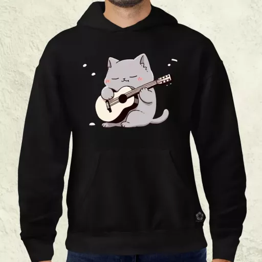 Cica gitározik v4 férfi pulóver