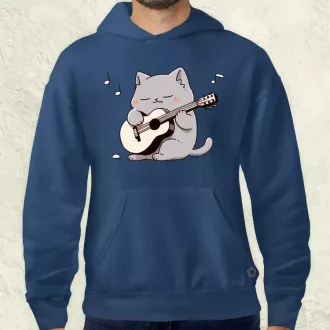 Cica gitározik v4 férfi pulóver
