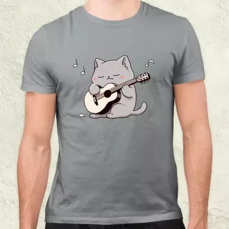 Cica gitározik v4 férfi póló