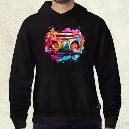 Retró boombox v2 férfi pulóver