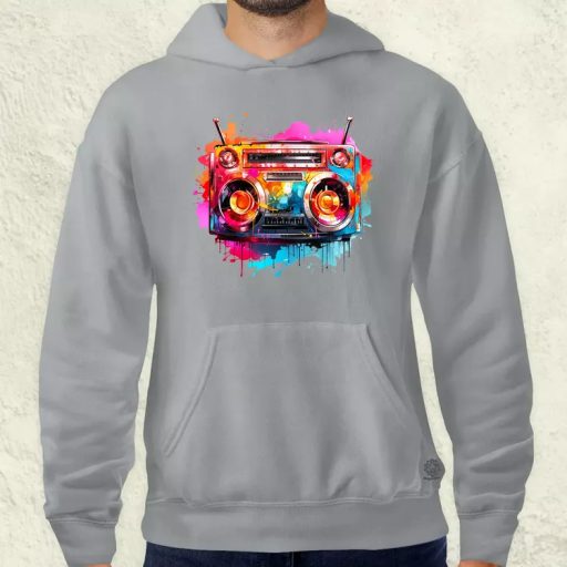 Retró boombox v2 férfi pulóver