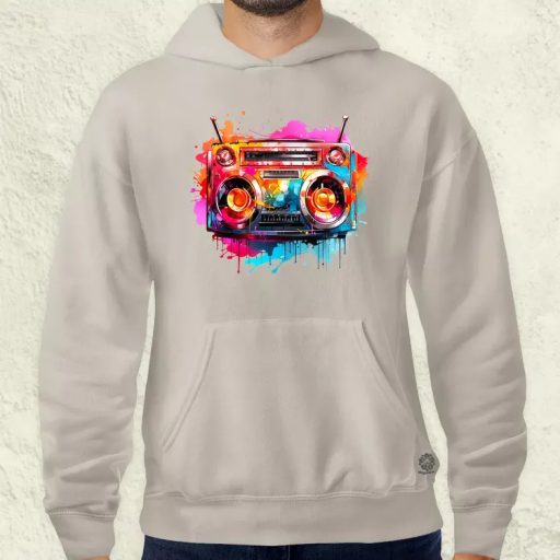 Retró boombox v2 férfi pulóver