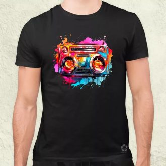 Retró boombox v2 férfi póló