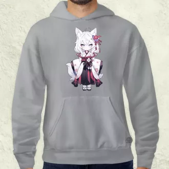 Chibi macskalány v1 férfi pulóver
