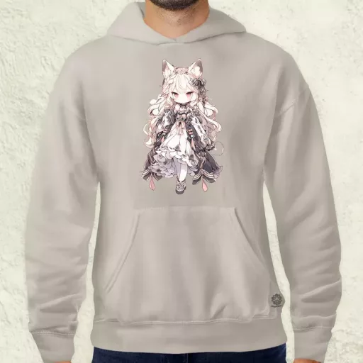 Chibi macskalány v3 férfi pulóver