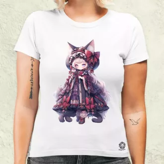 Chibi macskalány v4 női póló