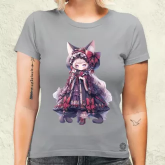 Chibi macskalány v4 női póló