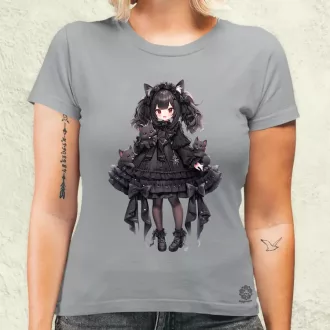 Chibi macskalány v6 női póló