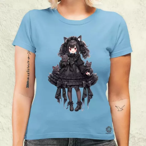 Chibi macskalány v6 női póló