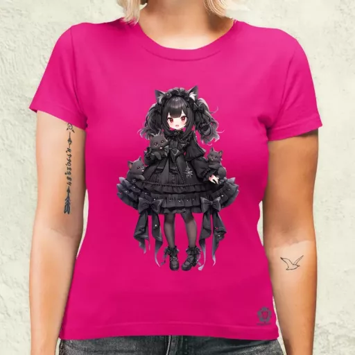 Chibi macskalány v6 női póló