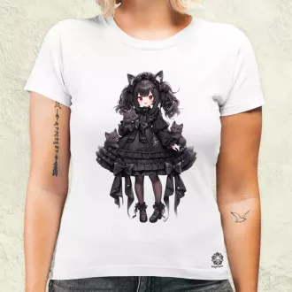 Chibi macskalány v6 női póló