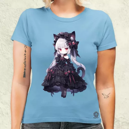 Chibi macskalány v8 női póló