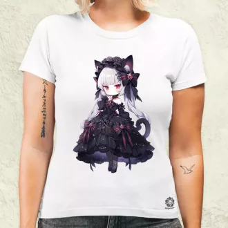 Chibi macskalány v8 női póló