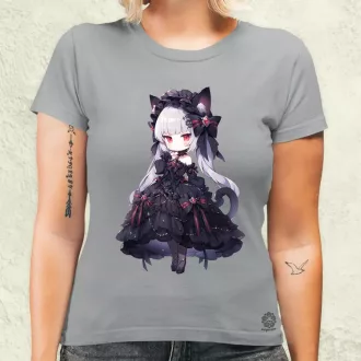 Chibi macskalány v8 női póló