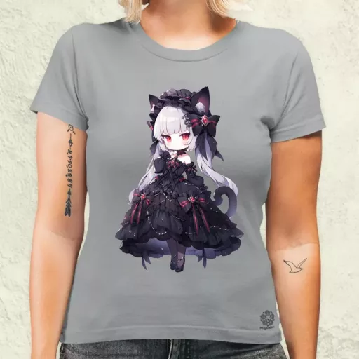 Chibi macskalány v8 női póló