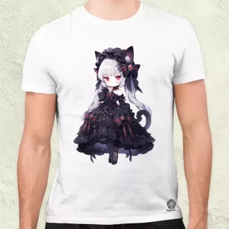 Chibi macskalány v8 férfi póló