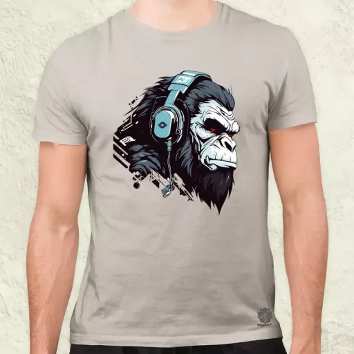 Cyberpunk gorilla v4 férfi póló