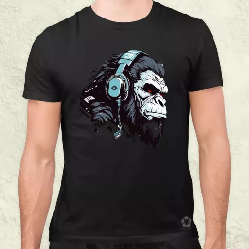 Cyberpunk gorilla v4 férfi póló