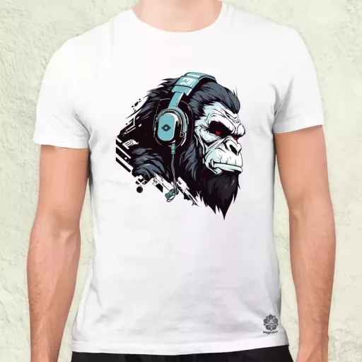 Cyberpunk gorilla v4 férfi póló