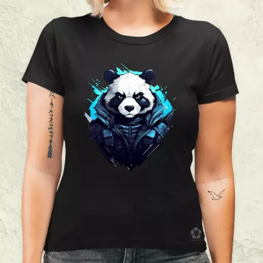Cyberpunk panda v1 női póló