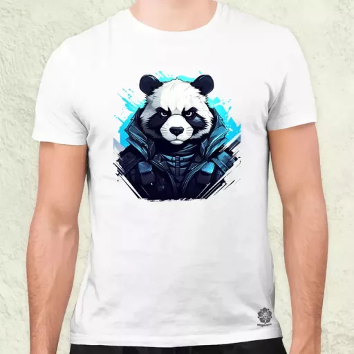 Cyberpunk panda v4 férfi póló