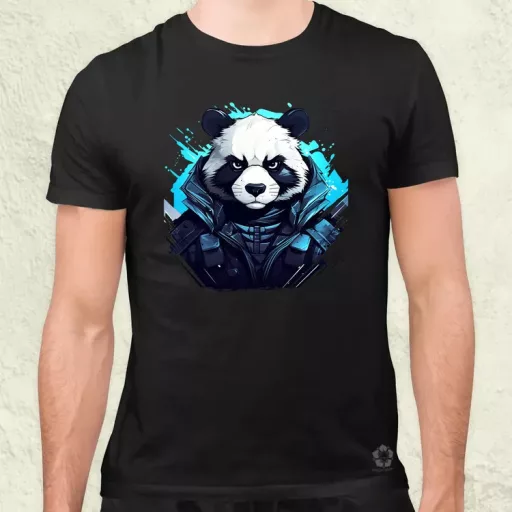 Cyberpunk panda v4 férfi póló
