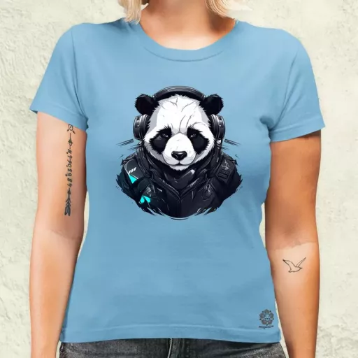 Cyberpunk panda v5 női póló