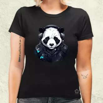 Cyberpunk panda v5 női póló