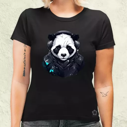 Cyberpunk panda v5 női póló