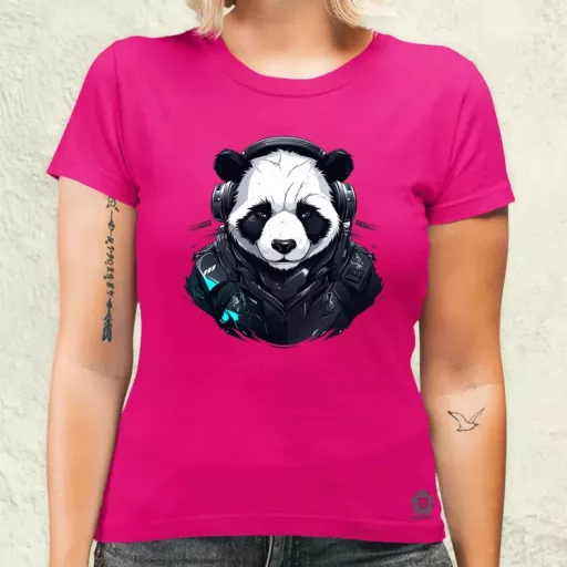 Cyberpunk panda v5 női póló